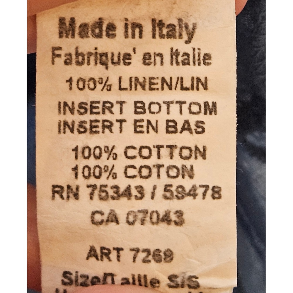 Terzo Millennio NEW Italy Denim Blue Linen Cotton Eyelet Ruffle Top Women Small - Picture 6 of 6